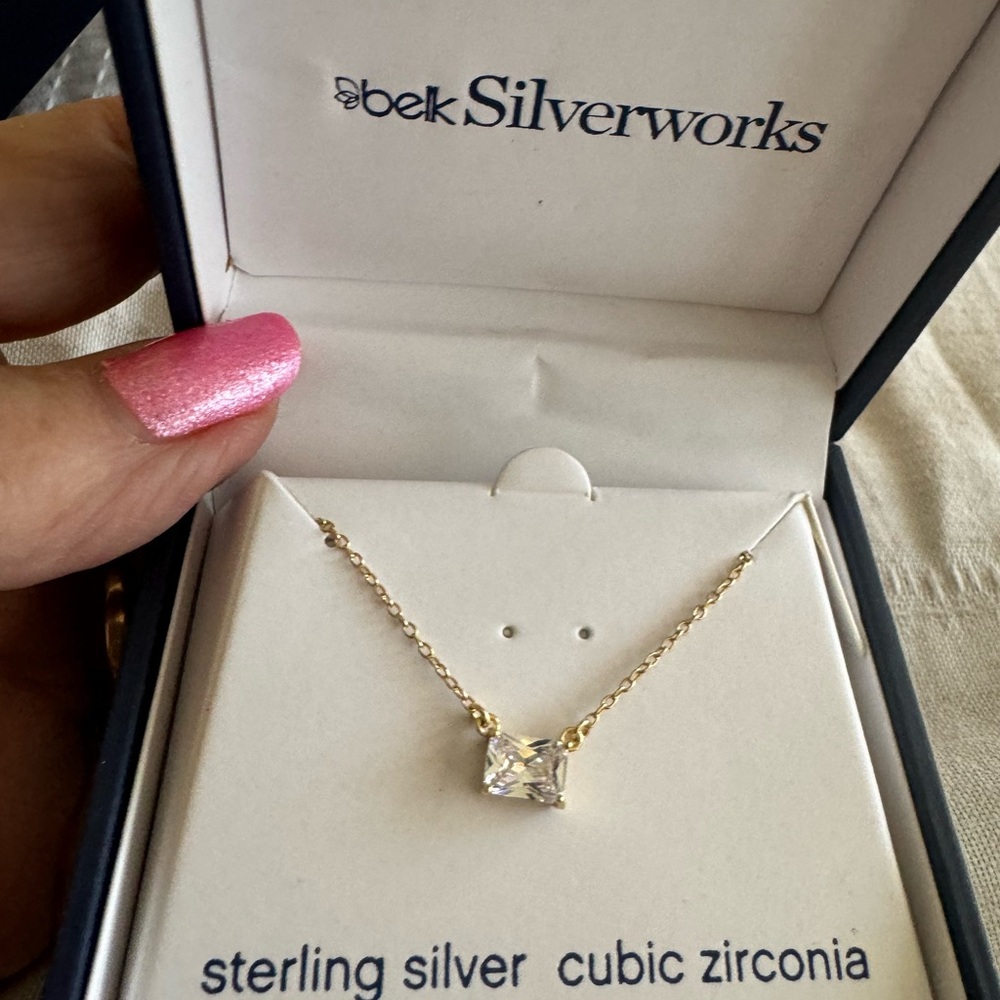 SILVER WORKS CUBIC ZIRCONIA NECLACE